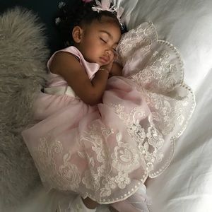 Light pink and white dress